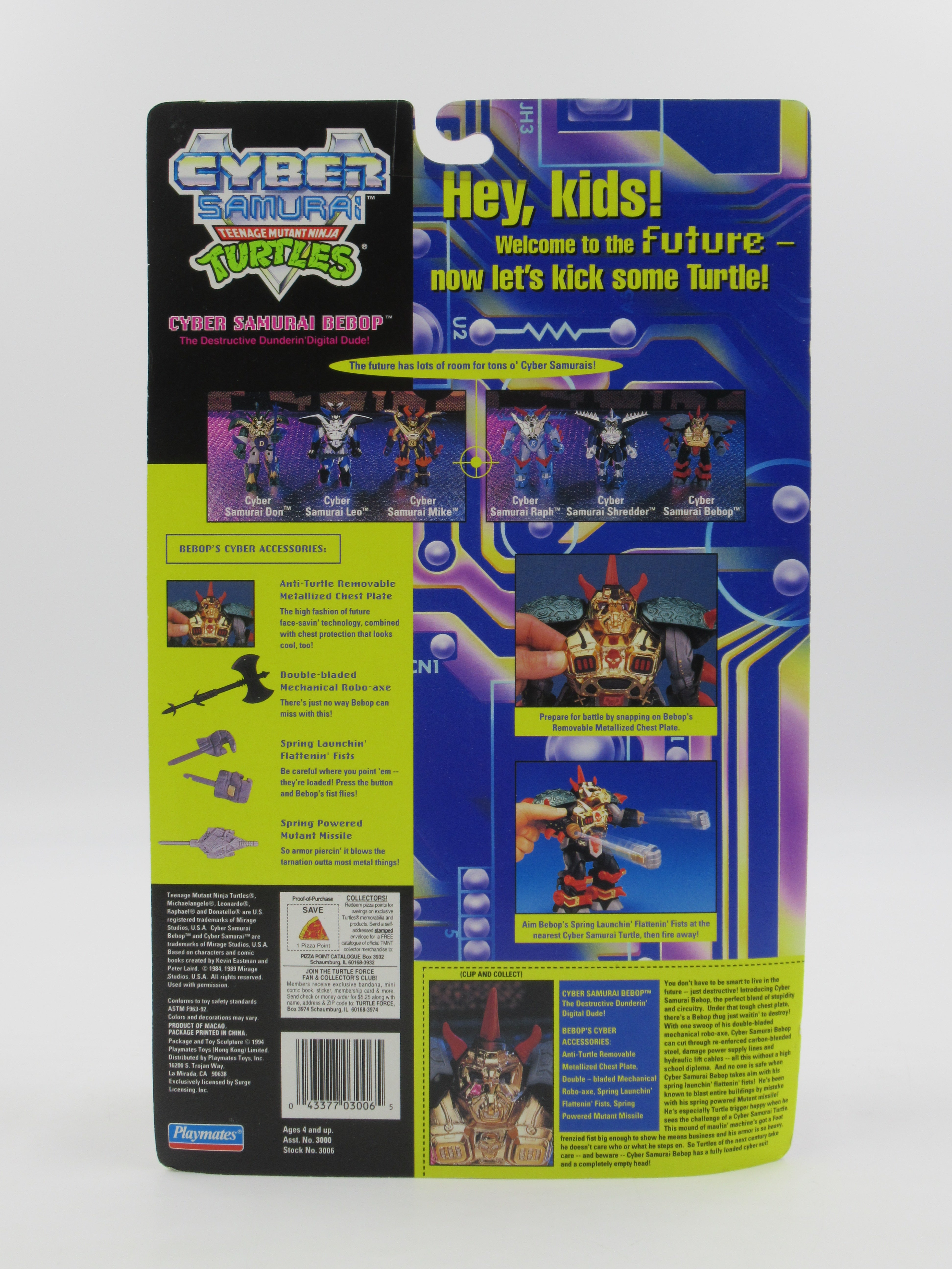 Teenage Mutant Ninja Turtles Cyber Samurai Bebop 5.5" Figure TMNTs - Playmates (1994)